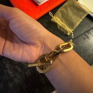 Michael Khors turtle shell and gold chain bracelet!